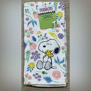 Peanuts Snoopy Spring Easter Set of 2 Kitchen Towels 16” x 26” NEW